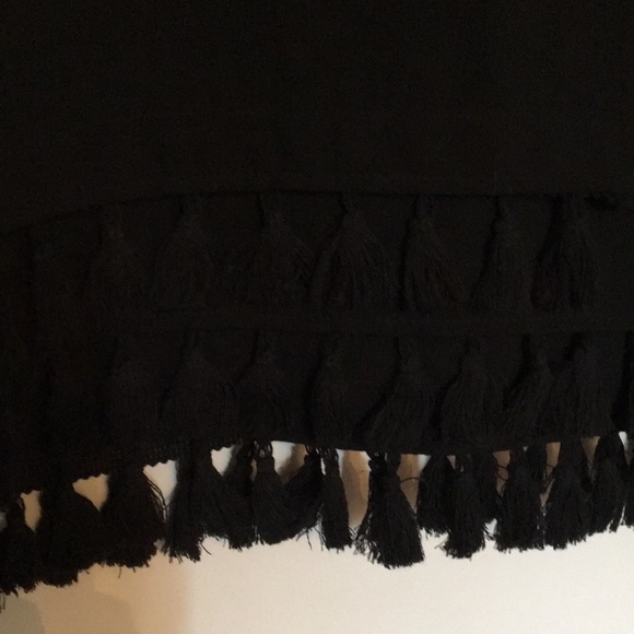 Black Short Sleeve Dress with Tassles - Picture 2 of 3